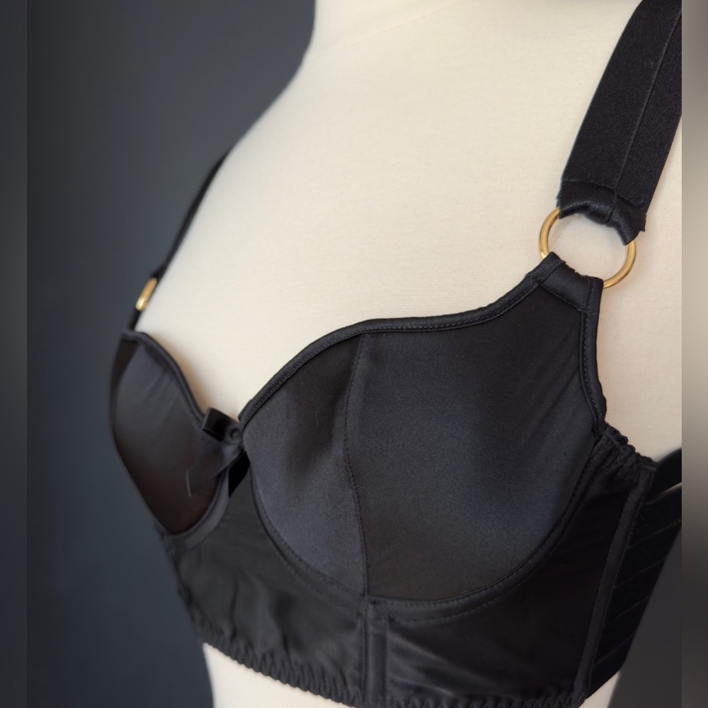 *NWT* BORDELLE Signature Silk Longline Bodice Bra Black SS 32B - Picture 8 of 13